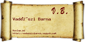 Vadászi Barna névjegykártya